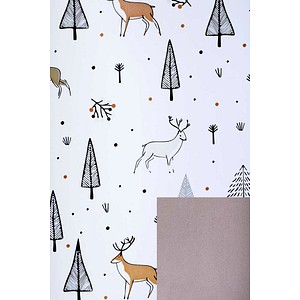 JUNG SCHÖNER VERPACKEN Geschenkpapier Stockholm elegantes Winter-Motiv mehrfarbig beidseitig bedruckt, 20,0 m