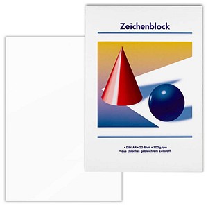 Zeichenblöcke Kugel und Kegel DIN A3 100 g/qm, 20 Blatt, 5 Blöcke