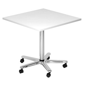HAMMERBACHER VST88 Stehtisch höhenverstellbar quadratisch Spanplatte weiß 80,0 x 80,0 x 72,0 - 114,0 cm, 1 St.