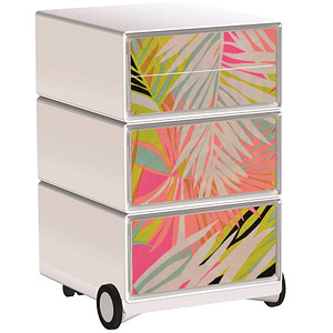 PAPERFLOW easyBox Colour Rollcontainer weiß, bunt 61627 4 Auszüge 39,0 x 43,6 x 64,2 cm