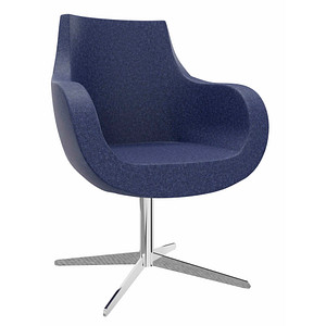 fm Sessel Pirum dunkelblau chrom Stoff 71,0 x 71,0 x 90,0 cm, 1 St.