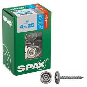 SPAX® Spenglerschrauben T20 Linsensenkkopf A2 4577000450257 4,5 mm x 25 mm, 75 St.