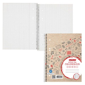 herlitz Collegeblock Recycling Kleinformat kariert mit Rand DIN A5 Innenrand, 1 St.