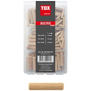 TOX Boltfix wood 094900100 Holzdübel-Sortiment, 190-teilig