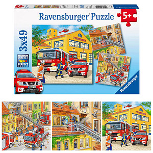 Ravensburger Feuerwehreinsatz Puzzle, 3 x 49 Teile