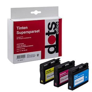 dots  cyan, magenta, gelb Druckerpatronen kompatibel zu HP 933XL (CN054AE, CN055AE, CN056AE)