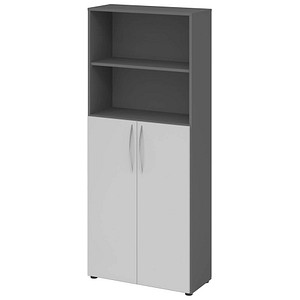 HAMMERBACHER Regalschrank 4770, V4770/G/5/BM grafit, lichtgrau 80,0 x 34,6 x 188,0 cm, 1 St.