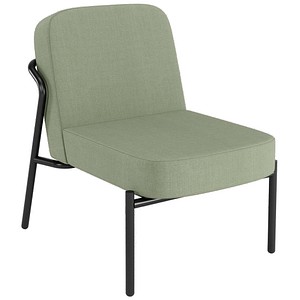 medso powered by PAPERFLOW Sessel MEDSO S Rund grün schwarz Stoff 58,0 x 74,3 x 73,6 cm, 1 St.