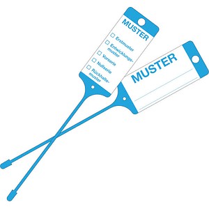 EICHNER Hängeetiketten Muster blau 21,5 x 5,8 cm gelocht, 200 St.