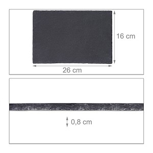 relaxdays Schieferplatten grau 26,0 x 16,0 cm, 6 St.