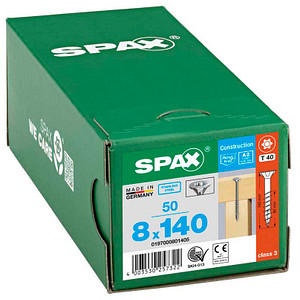 SPAX® Universalschrauben T40 Senkkopf Edelstahl A2 8 mm x 140 mm, 50 St.