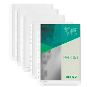 LEITZ Prospekthüllen DIN A4 transparent genarbt 0,17 mm, 5 St.