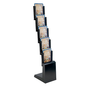 update displays Prospektständer schwarz DIN A4 5 Fächer 25,8 x 34,3 x 135,5 cm, 1 St.