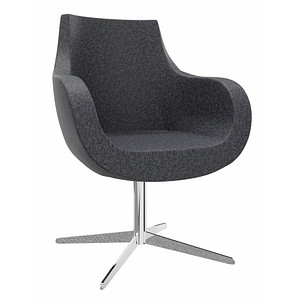 fm Sessel Pirum anthrazit chrom Stoff 71,0 x 71,0 x 90,0 cm, 1 St.