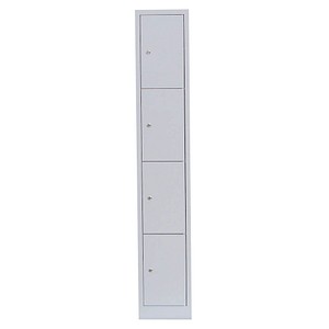 LÜLLMANN Schließfachschrank lichtgrau 520410, 4 Schließfächer 31,5 x 50,0 x 180,0 cm