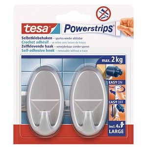 tesa Powerstrips Oval Large Klebehaken für max. 2,0 kg, 2,3 x 6,9 cm, 2 St.