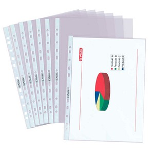 herlitz Prospekthüllen DIN A4 transparent genarbt 0,05 mm, 100 St.