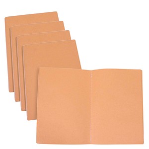 pandoo Notizhefte DIN A4 blanko, natur Softcover 40 Seiten, 5 St.