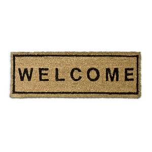 relaxdays Kokosmatte Welcome braun 25,0 x 75,0 cm