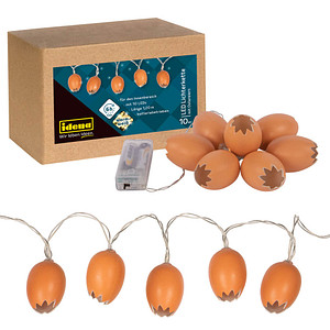 Idena 10er Ostereier LED Lichterkette braun 1,2 m, 1 St.