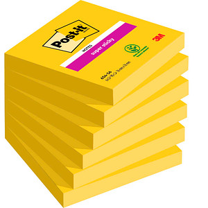 Post-it® Super Sticky Notes Haftnotizen extrastark 654-S6 gelb 6 Blöcke
