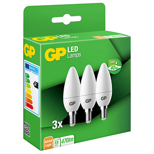 GP LED-Lampen Mini Candle E14 4,9 W matt, 3 St.