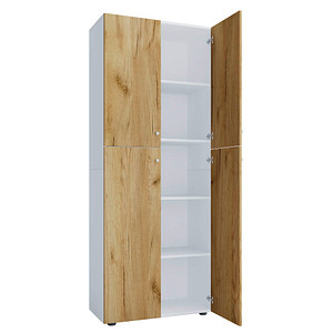 VCM my office Aktenschrank XXL Lona, 919598 weiß, honig-eiche 4 Fachböden 70,0 x 39,0 x 183,0 cm