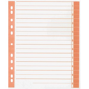 Wekre Trennblätter DIN A4 1-0 weiß/orange, 230 g/m², 100 Blatt