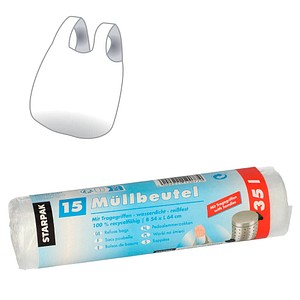 STARPAK Müllbeutel CleanUp 35,0 l transparent 12,0 µm, 15 St.