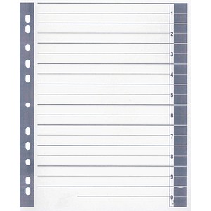Wekre Trennblätter DIN A4 1-0 weiß/grau, 230 g/m², 100 Blatt