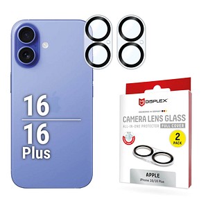 DISPLEX® Camera Lens Glass Kamera-Schutzgläser für Apple iPhone 16, iPhone 16 Plus, 2 St.