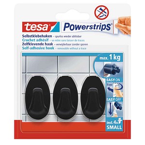 tesa Oval Small Klebehaken für max. 1,0 kg, 1,4 x 3,4 cm, 3 St.