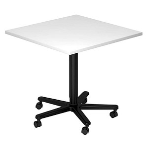 HAMMERBACHER VST88 Stehtisch höhenverstellbar quadratisch Spanplatte weiß 80,0 x 80,0 x 72,0 - 114,0 cm, 1 St.