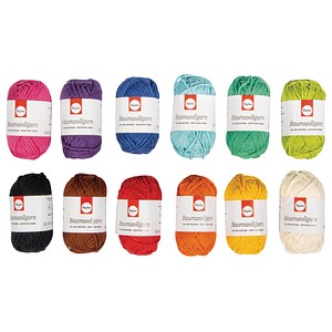 Rayher Garn 12x Mini-Knäuel zum Sticken matt mehrfarbig 1,3 mm x 48,0 m