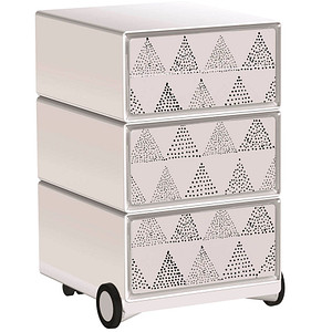 PAPERFLOW easyBox Black & White Rollcontainer weiß, schwarz 60555 4 Auszüge 39,0 x 43,6 x 64,2 cm