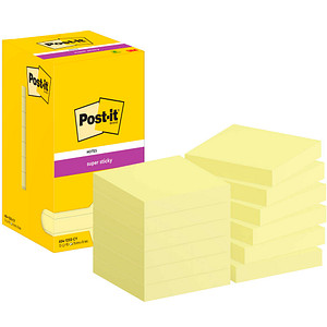 Post-it® Super Sticky Notes Haftnotizen extrastark 65412SY gelb 12 Blöcke