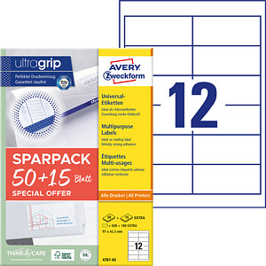AVERY Zweckform Etiketten weiß 97,0 x 42,3 mm, 65 Blatt