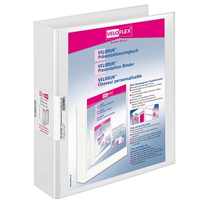10 VELOFLEX VELODUR® Präsentationsringbücher 2-Ringe weiß 6,0 cm DIN A4