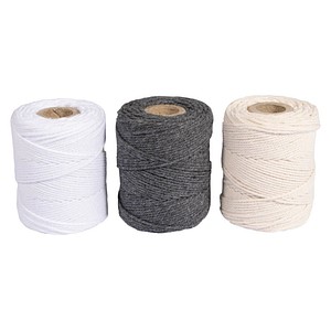 Rayher Makramee Garn weiß, grau, creme Ø 1,0 mm, 3 St.