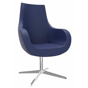 fm Sessel Pirum dunkelblau chrom Stoff 71,0 x 71,0 x 105,5 cm, 1 St.