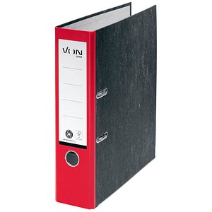 VON LEITZ Ordner rot mamoriert Karton 8,0 cm DIN A4, 1 St.