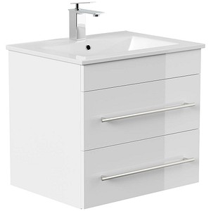 POSSEIK Waschbecken mit Unterschrank APOLLO weiß glanz 61,5 x 46,5 x 54,0 cm
