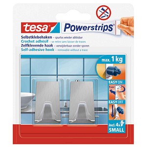 tesa Eckig Small Klebehaken für max. 1,0 kg, 1,4 x 3,4 cm, 2 St.