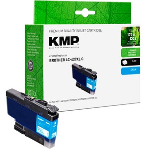 KMP  cyan Druckerpatrone kompatibel zu brother LC427XLC