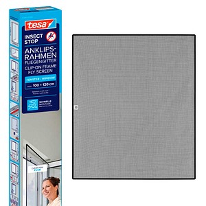 tesa Fliegengitter Insect Stop Clip On anthrazit 1,0 x 1,2 m