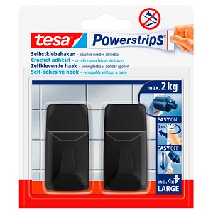 tesa Eckig Large Klebehaken für max. 2,0 kg, 2,0 x 5,0 cm, 2 St.
