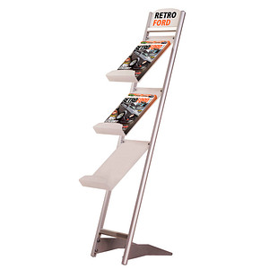 update displays Prospektständer Rapid silber DIN A4 3 Fächer 26,5 x 35,0 x 129,0 cm, 1 St.