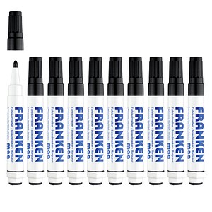 FRANKEN Whiteboard-Marker schwarz 2,0 - 6,0 mm, 10 St.