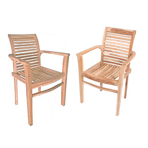 Garden Pleasure Gartenstühle mit Armlehnen JAVA braun, 2 St.