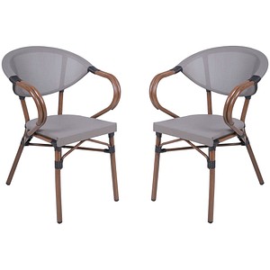 Garden Pleasure Gartenstühle mit Armlehnen TOSKANA braun, Metall, 2 St.